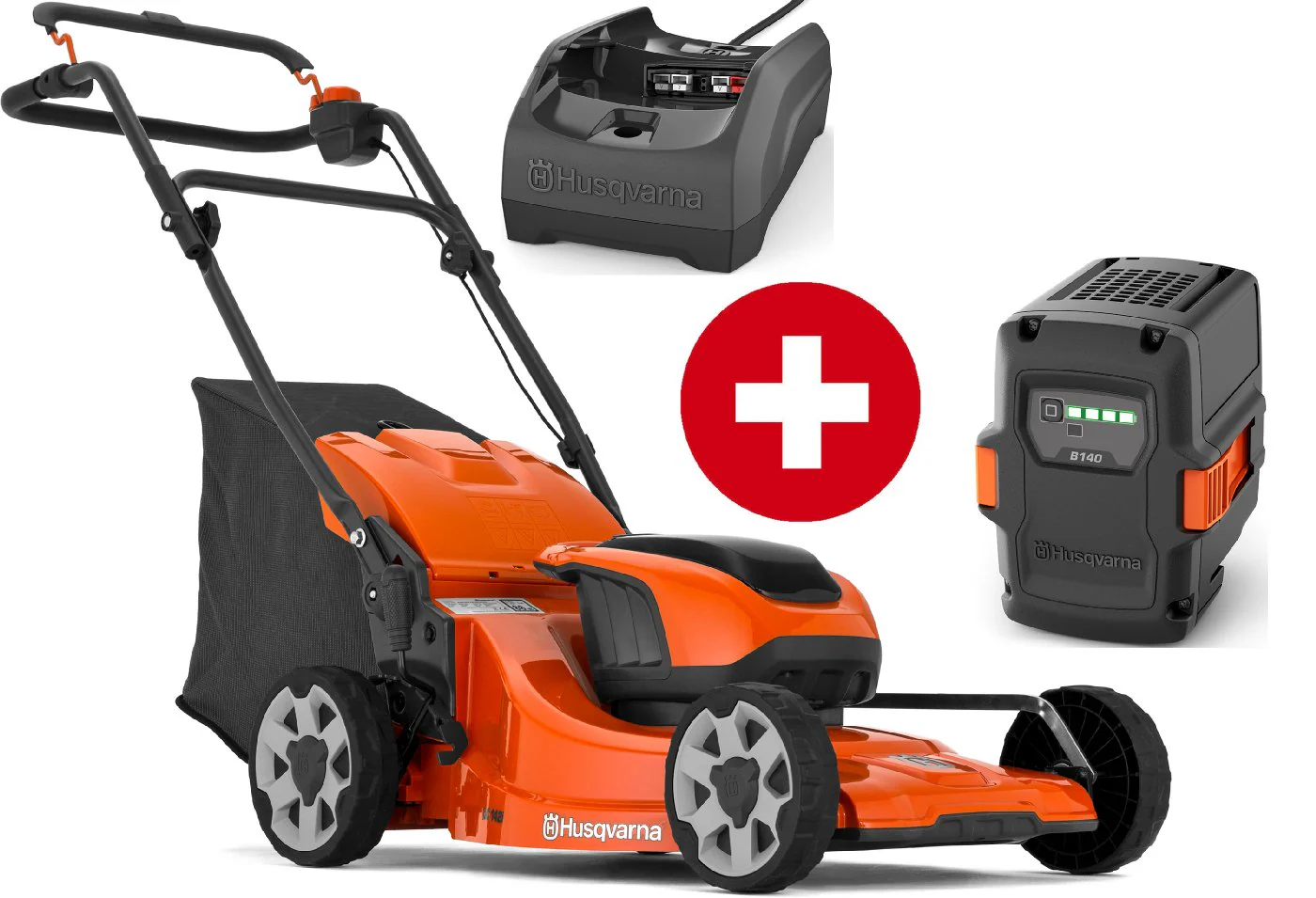 Husqvarna Akku-Rasenmäher LC 142i mit Akku BLi20 und Ladegerät C80 – Bild 1